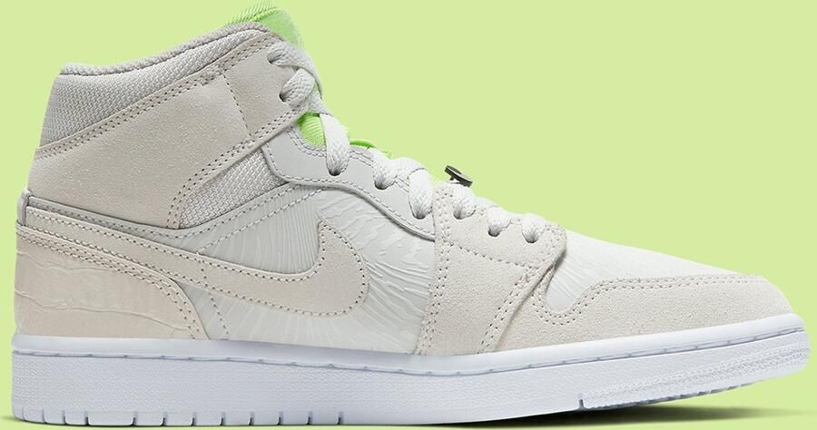 Nike Air Jordan 1 Mid Sneaker Beige Groen Doos zonder deksel Limited edition
