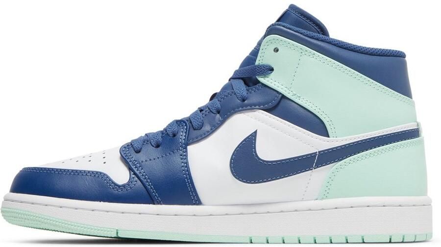 Jordan Air 1 Mid Mystic Navy Mint Foam White Schoenmaat 47 1 2 Sneakers 554724 413 - Foto 3