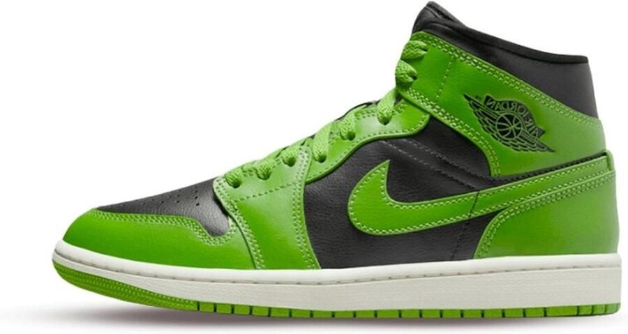 Nike Air Jordan 1 Mid Dames Sneakers Groen Zwart - Foto 2