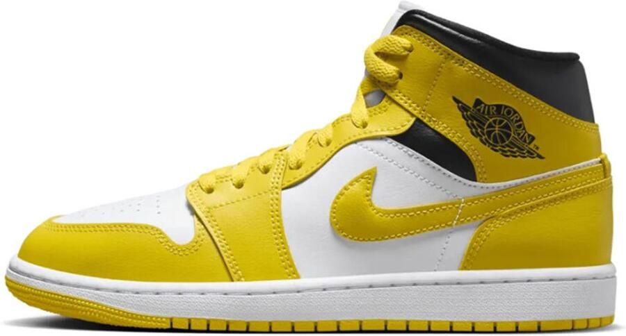Jordan Air 1 Mid White Black Vivid Sulphur- White Black Vivid Sulphur - Foto 4
