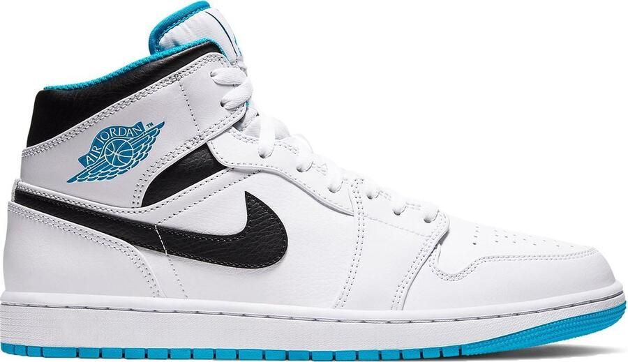 Nike Air Jordan 1 Mid Sneakers Unisex Blauw Wit