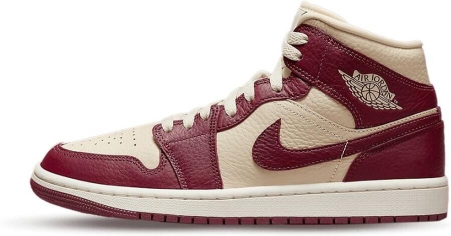 Nike JORDAN 1 MID SPLIT BEACH CHERRYWOOD RED Sneakers Unisex - Foto 2