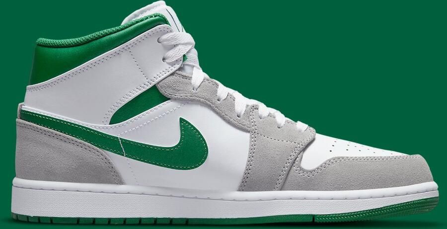 Nike Air Jordan 1 Mid White Pine Green Smoke Grey Sneakers Unisex