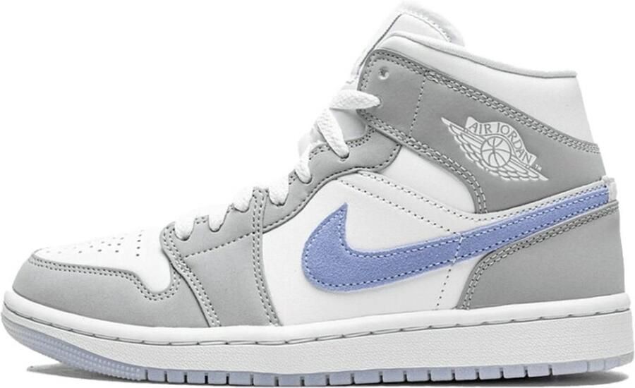 Nike Air Jordan 1 Mid Wolf Grey Aluminum (W) BQ6472-105 GRIJS Schoenen - Foto 3