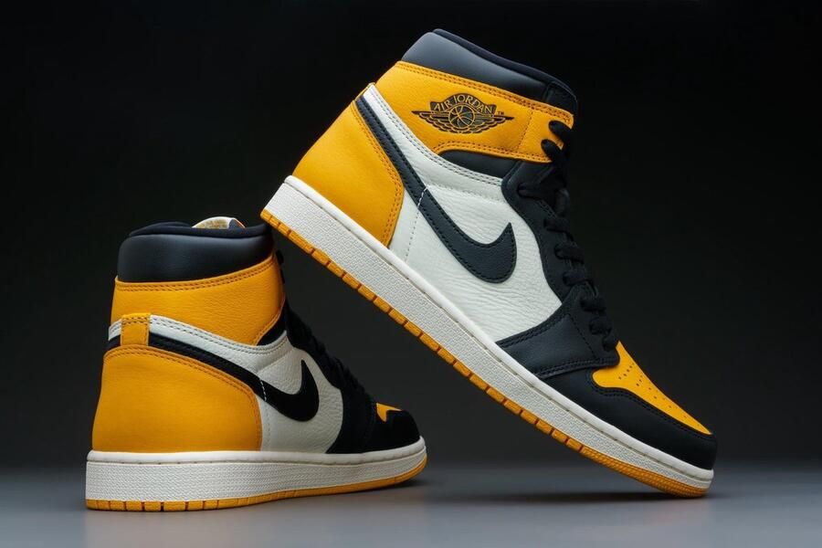 Nike Air Jordan 1 Retro High OG Yellow Toe Taxi 555088-711 GEEL Schoenen - Foto 9