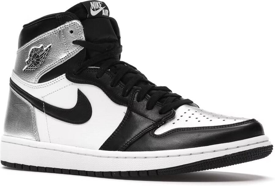 Nike Air Jordan 1 Retro High Silver Toe Sneaker Wit Zilver Zwart Limited edition