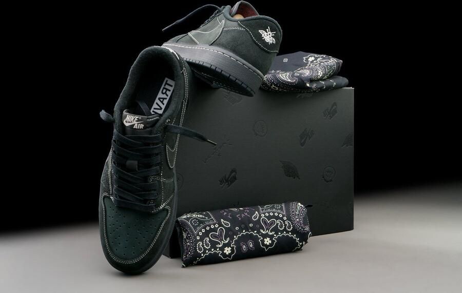 Nike Air Jordan wmns Air Jordan 1 Retro Low OG SP Travis Scott Black Phantom DM7866-001 ZWART - Foto 2