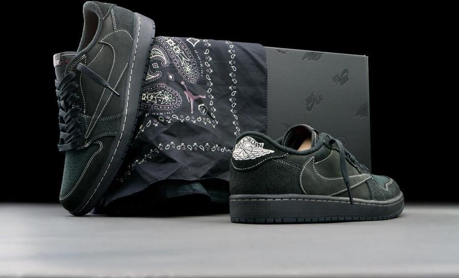 Nike Air Jordan wmns Air Jordan 1 Retro Low OG SP Travis Scott Black Phantom DM7866-001 ZWART - Foto 3