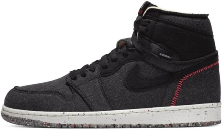 Jordan Air 1 High Zoom Black Flash Crimson Wolf Grey Schoenmaat 36 1 2 Sneakers CW2414 001