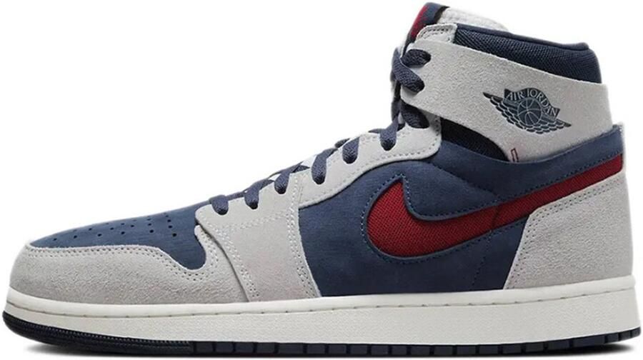 Jordan Air 1 High Zoom CMFT 2 Midnight Navy Neutral Grey Summit White Varsity Red- Midnight Navy Neutral Grey Summit White Varsity Red
