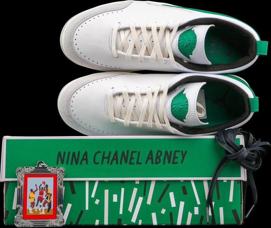 Jordan Wmns Air 2 Retro Low Se X Nina Chanel White Malachite Neutral Grey Sail Schoenmaat 43 Sneakers DQ0560 160 - Foto 2