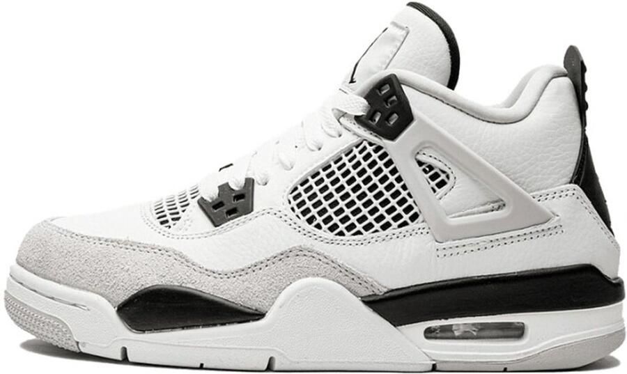 Nike Air Jordan 4 Retro Military Black (GS) 408452-111 ZWART Schoenen