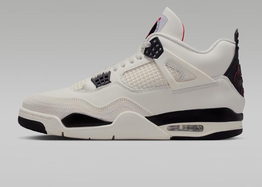 Nike Air Jordan 4 Retro OG Sneaker Wit Zwart Heren Doos Zonder Deksel - Foto 2
