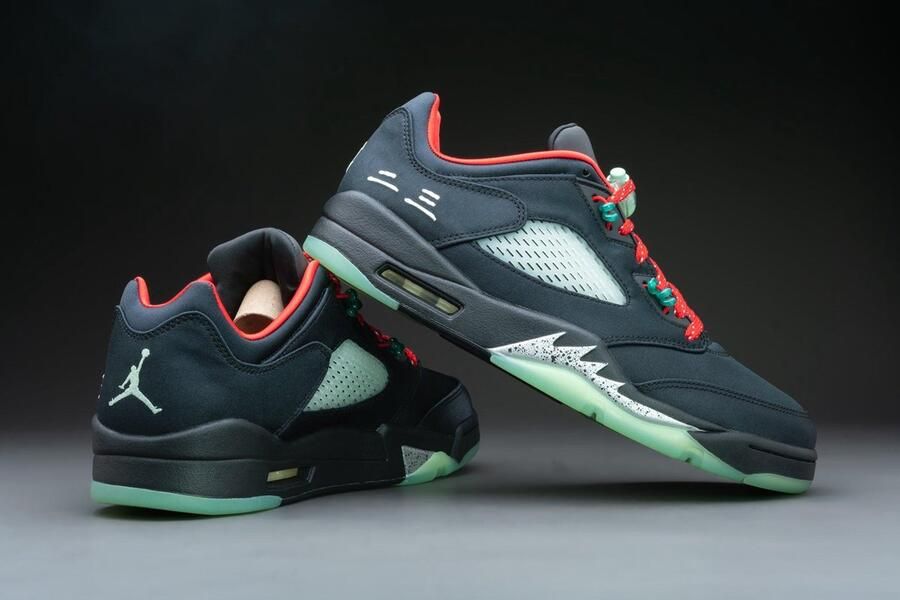 Jordan Air 5 Retro Low Sp Clot Black Classic Jade Fire Red Schoenmaat 35 1 2 Sneakers DM4640 036 - Foto 6