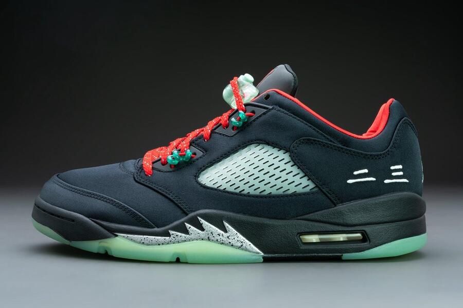 Jordan Air 5 Retro Low Sp Clot Black Classic Jade Fire Red Schoenmaat 35 1 2 Sneakers DM4640 036 - Foto 8