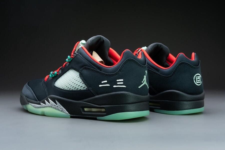 Jordan Air 5 Retro Low Sp Clot Black Classic Jade Fire Red Schoenmaat 35 1 2 Sneakers DM4640 036 - Foto 9