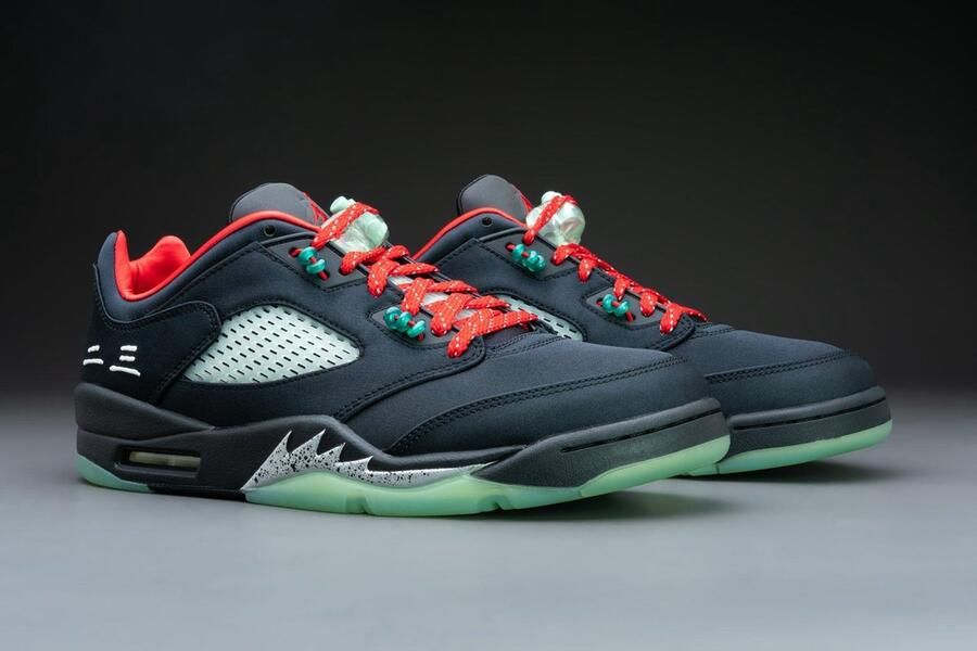 Jordan Air 5 Retro Low Sp Clot Black Classic Jade Fire Red Schoenmaat 35 1 2 Sneakers DM4640 036 - Foto 10