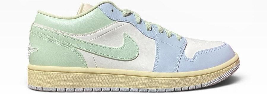 Nike Jordan 1 Low Blauw Wit Groen Sneakers Unisex Doos Zonder Deksel