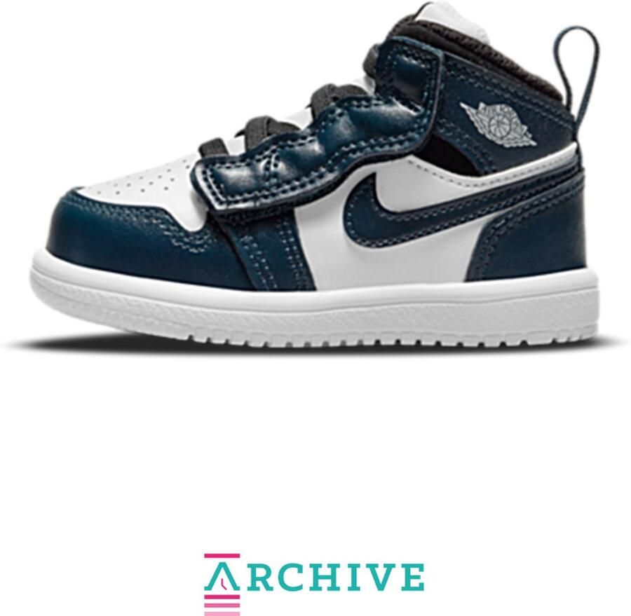 Jordan Nike 1 Mid Schoen voor baby's peuters Armoury Navy Black White Kind - Foto 2