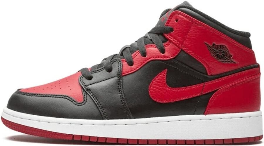 Nike Air Jordan 1 Mid (GS) Black Gym Red-White Banned