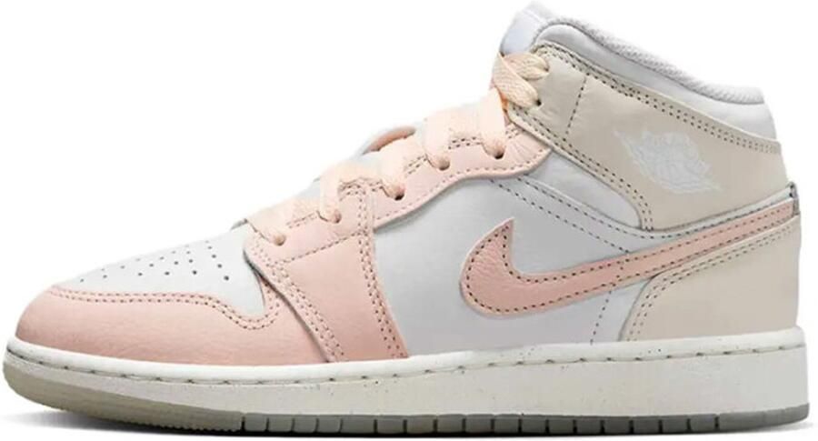 Air Jordan Nike 1 Mid SE Sneakers Kinderen Wit Roze - Foto 2