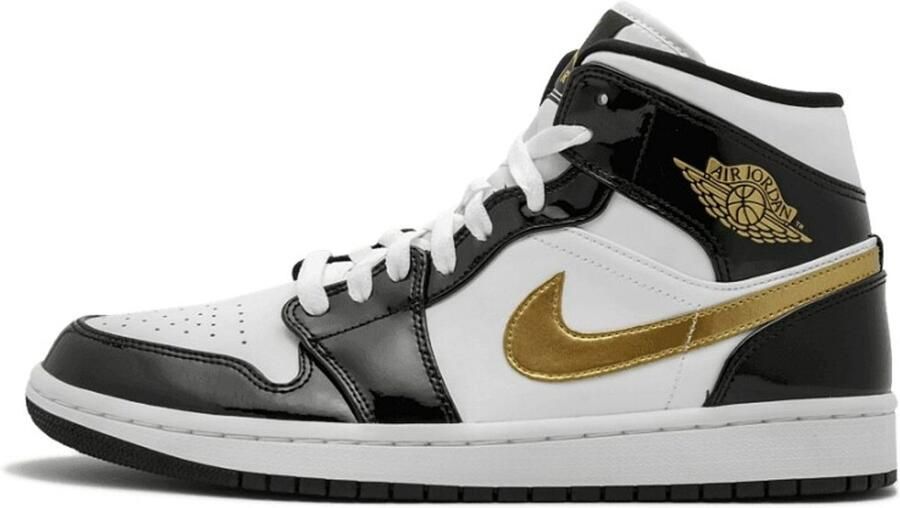 Jordan Air 1 Mid Se Basketball Schoenen black metallic gold white maat: 40.5 beschikbare maaten:41 42.5 43 44.5 45 46 47.5 40.5 - Foto 4