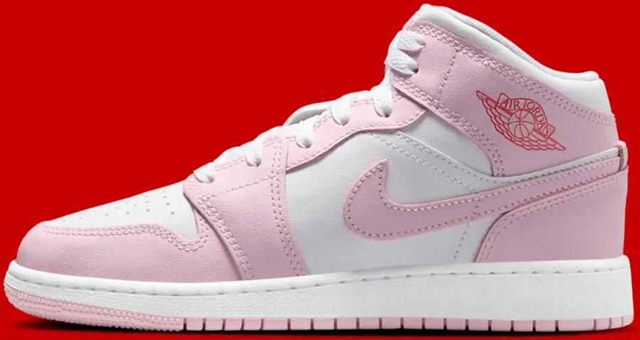 Jordan Air 1 Mid (GS) Air Retro in lichtroze formaten: 36.5