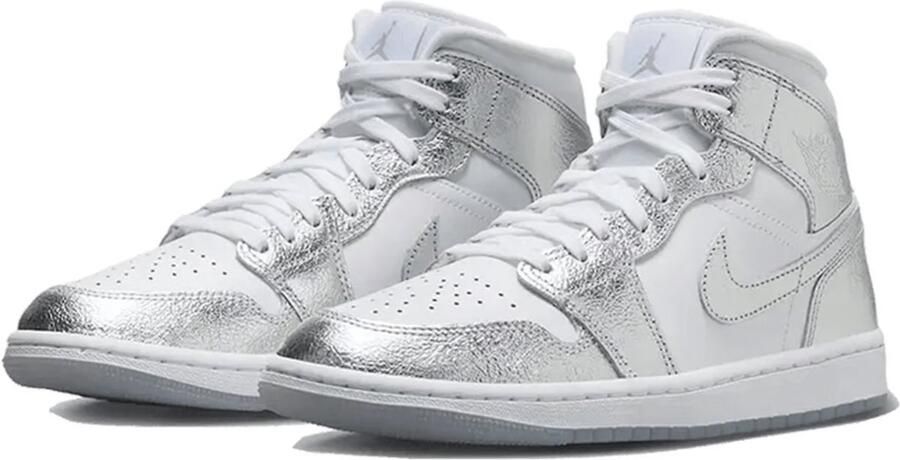 Nike Jordan 1 Mid SE Metallic Silver Unisex Sneakers”