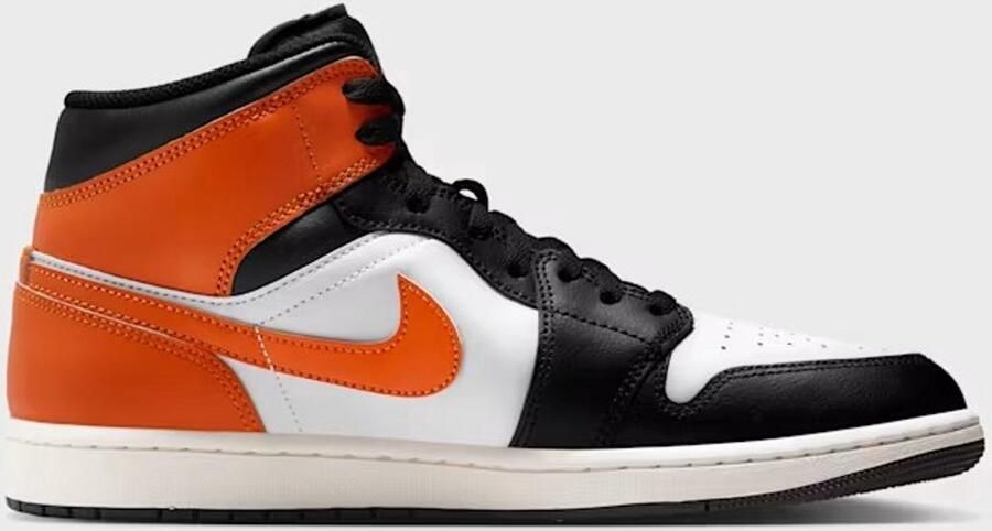 Nike Jordan 1 Mid- Sneakers Wit Zwart Oranje - Foto 2