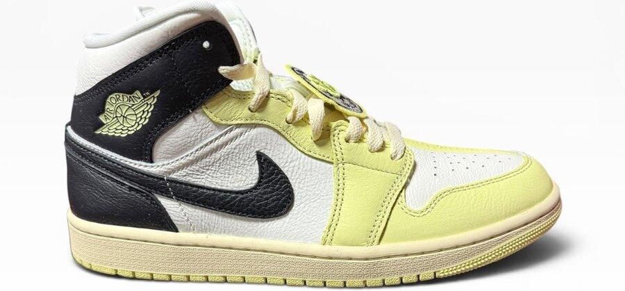 Nike Jordan 1 MID (Special Edition) Zwart Wit Geel Sneakers Unisex