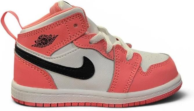 Nike Jordan 1 Mid TD Babysneakers 23.5 Pink Gaze Black-White Roze Zwart Wit Jordan Lifestyle