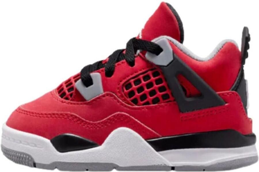 Nike Jordan 4 Retro TD Sneakers Fire Red White-Black rood wit zwart Retro Lifestyle Doos zonder Deksel