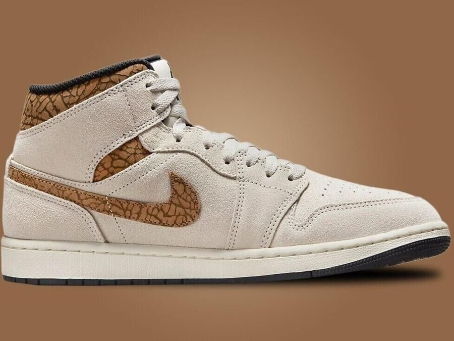 Nike Sneakers Air Jordan 1 Mid Special Edition Brown Elephant