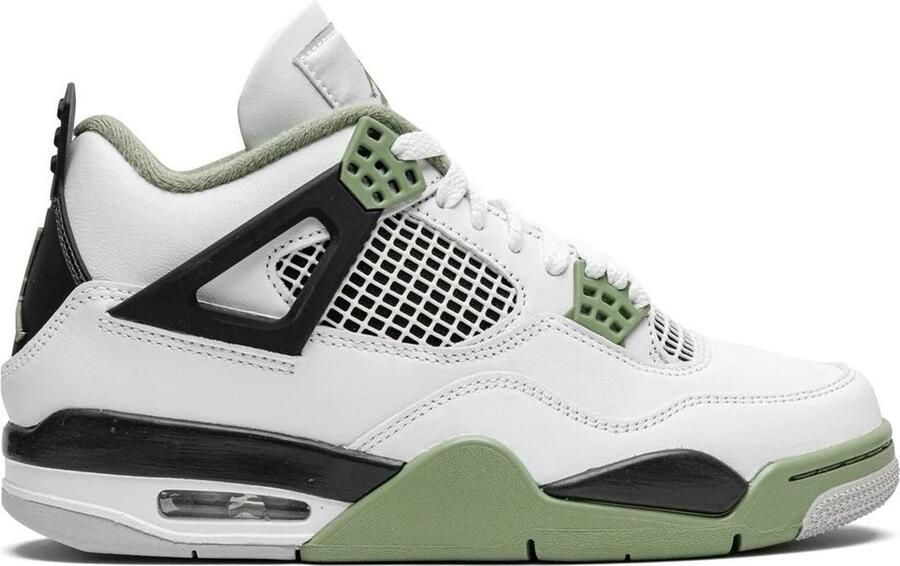 Nike WMNS Air Jordan 4 Retro Seafoam White Oil Green-Dark Ash AQ9129-103 schoenen Sneakers Groen Green