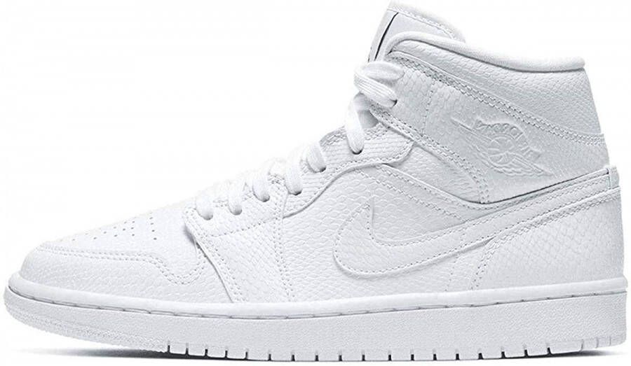 Jordan WMNS Nike Air 1 Mid Snakeskin Triple White Wit BQ6472 110 EUR