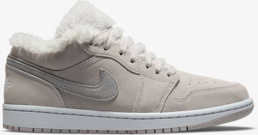 Nike 's Air Jordan 1 Low Sherpa Fleece 'College Grey' Sneakers Unisex