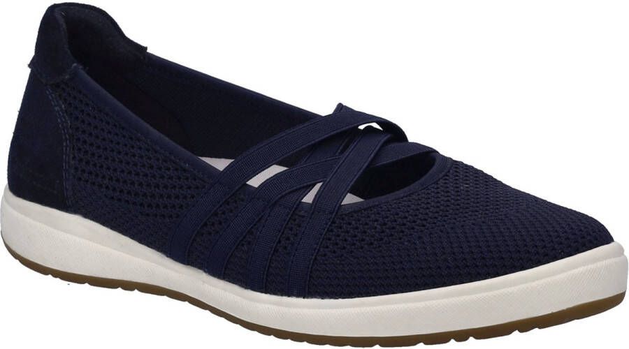 Josef Seibel Ballerina's met riempje Caren 67 slipper sneaker instapschoen met metallic inzet op de hiel
