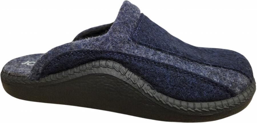 Josef Seibel Monaco H12 Ocean Combi Pantoffels Open Sloffen Blauw Vilt Heren Blauw