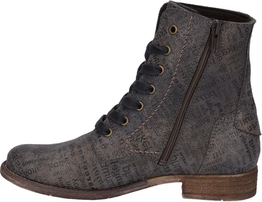 Josef Seibel Hoge veterschoenen SIENNA 82 met modieuze krantenprint