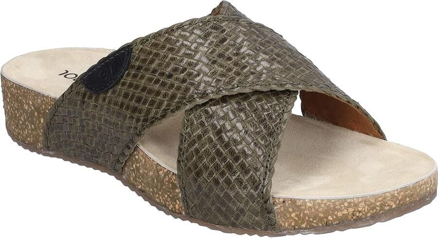 Josef Seibel Tonga 70 Dames Sandalen Olijfgroen Leer