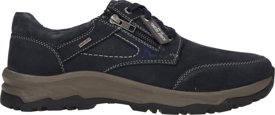 Josef Seibel Blauwe Comfortabele Leren Sneaker Blue Heren