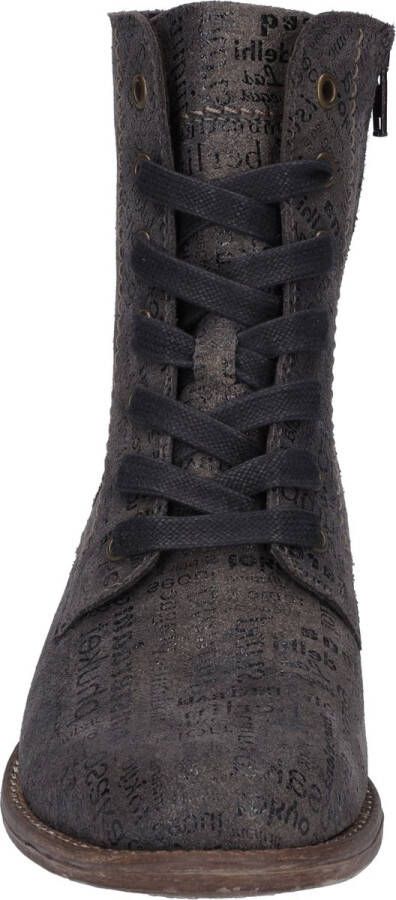 Josef Seibel Hoge veterschoenen SIENNA 82 met modieuze krantenprint
