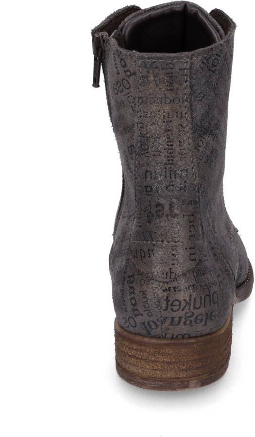 Josef Seibel Hoge veterschoenen SIENNA 82 met modieuze krantenprint