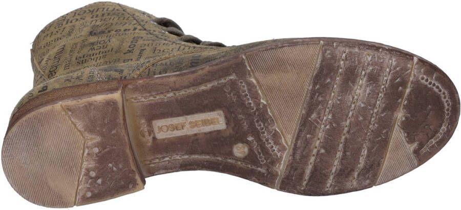 Josef Seibel Hoge veterschoenen SIENNA 82 met modieuze krantenprint