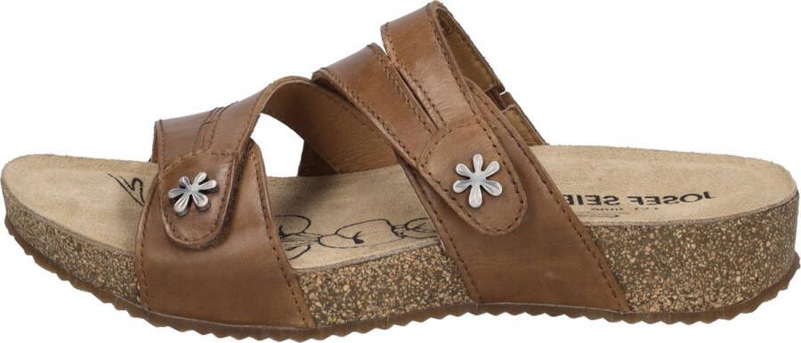 Josef Seibel Slippers Tonga 82 plateau zomerschoen slippers met klein bloemetje-detail
