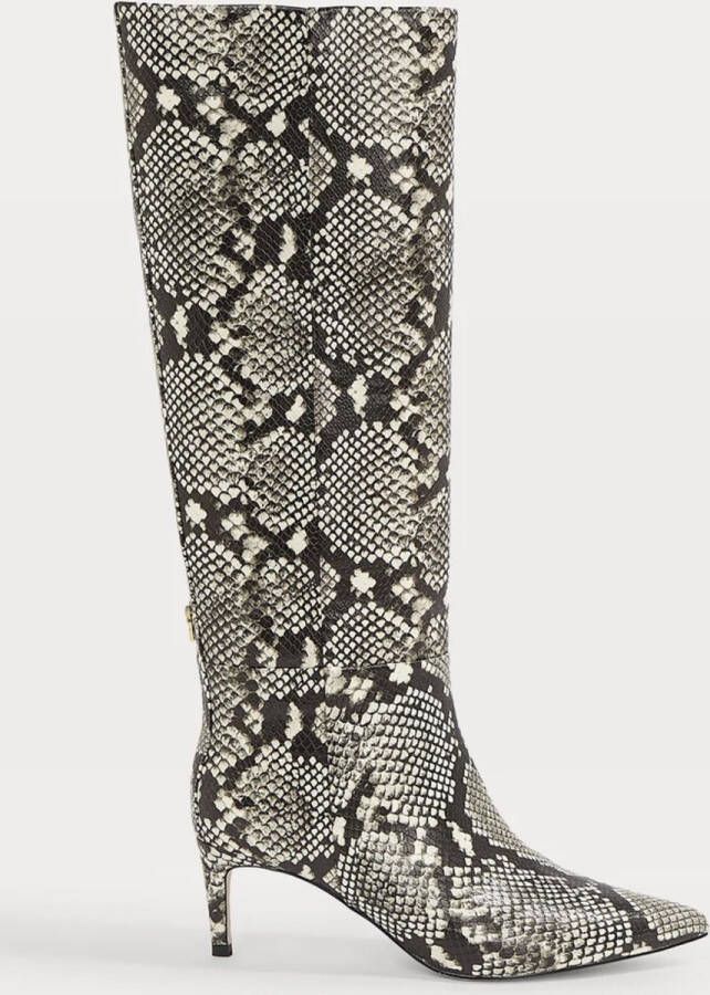 JOSH V Martha Snake laarzen met slangenprint zwart beige - Foto 1