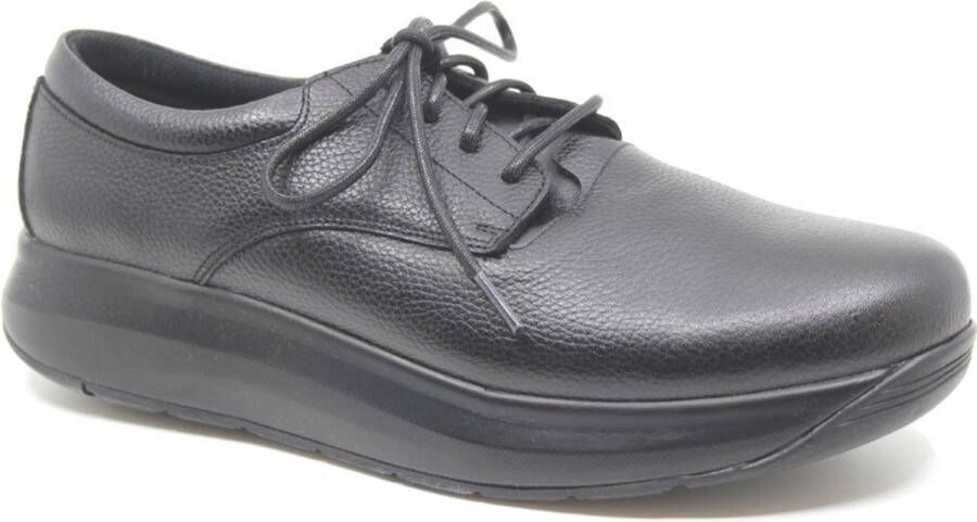 Zwarte lakleren veterschoenen voor heren met zachte suède zool