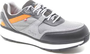 Joya TONY II GREY ORANGE 228SNE Grijs combi heren sneaker met schokdempende zolen wijdte H