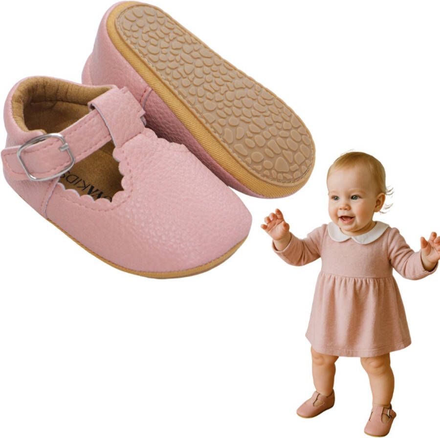 JOYAKIDS Joya Kids Baby Schoentjes Roze Meisje Roze Kinderschoenen met Rubberen Zool Zomer en Winter Schoentjes Meisjes Eerste Stapjes Anti-Slip Zool Imitatieleer Voor Baby's van Oud