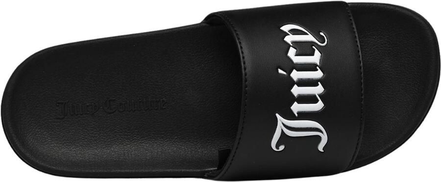 Juicy Couture Carmen Collegiate Embossed Pu Slider ZWART